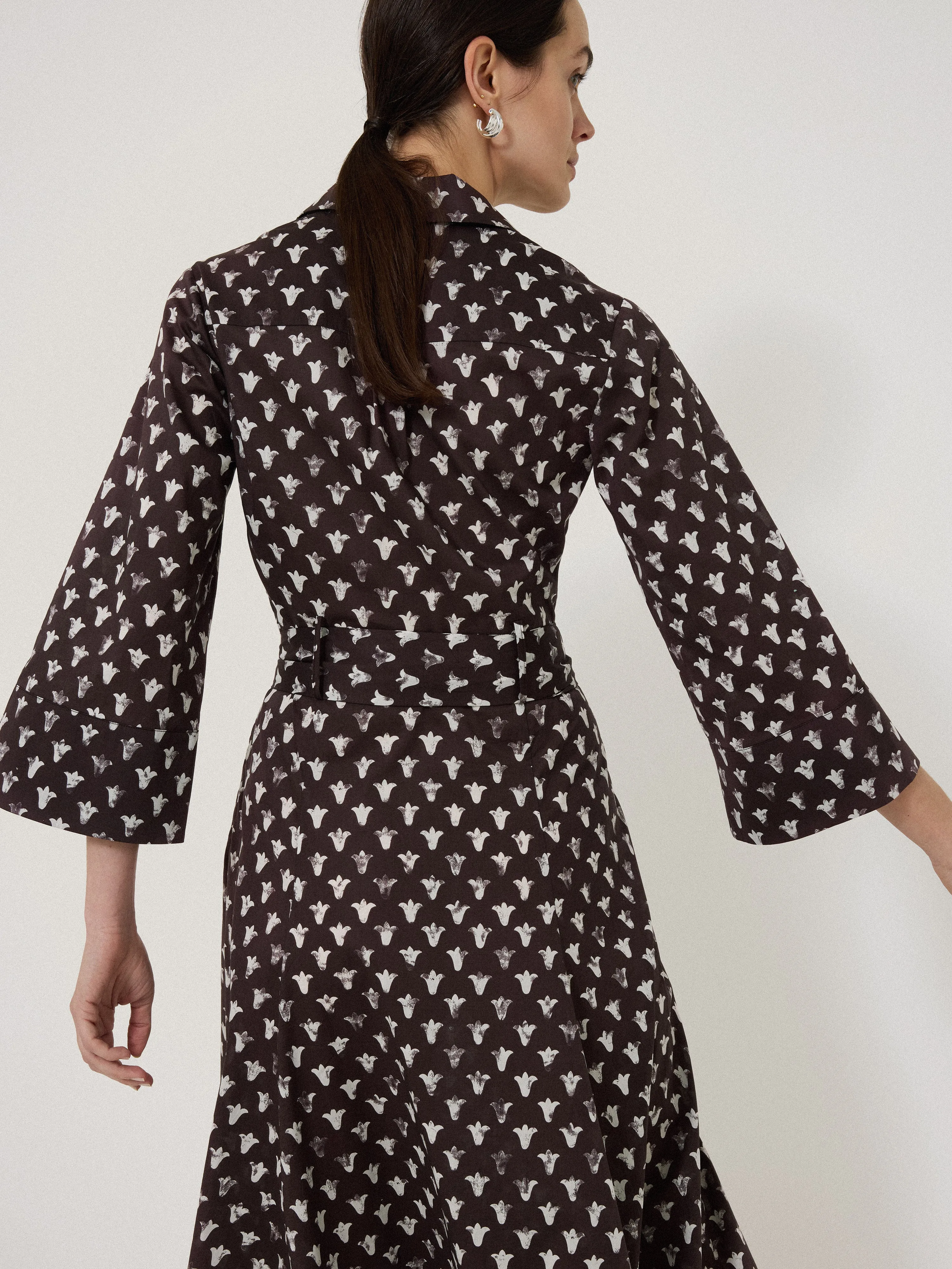 Tulip Voile Midi Dress | Oxblood