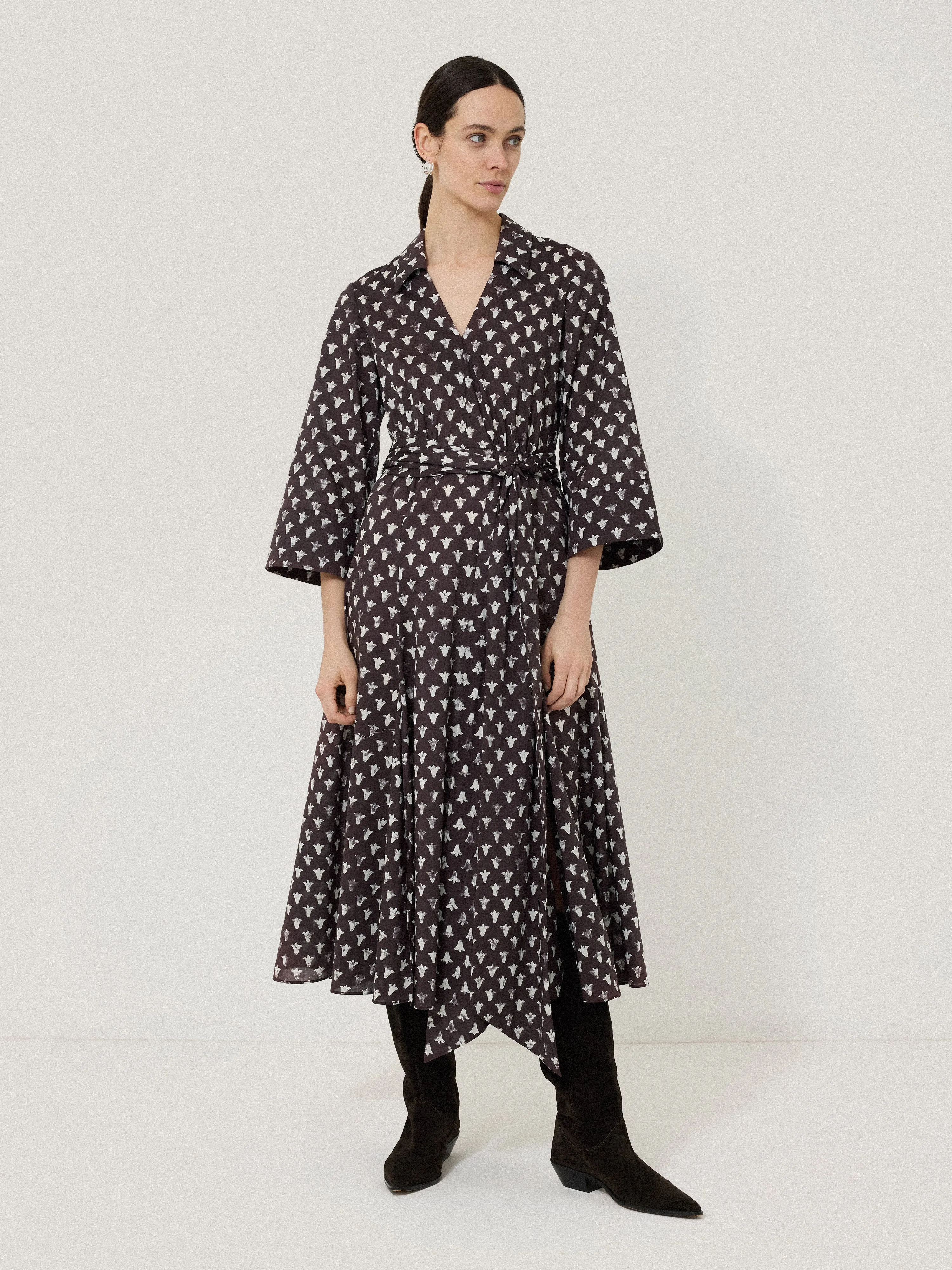 Tulip Voile Midi Dress | Oxblood