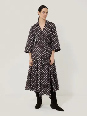 Tulip Voile Midi Dress | Oxblood