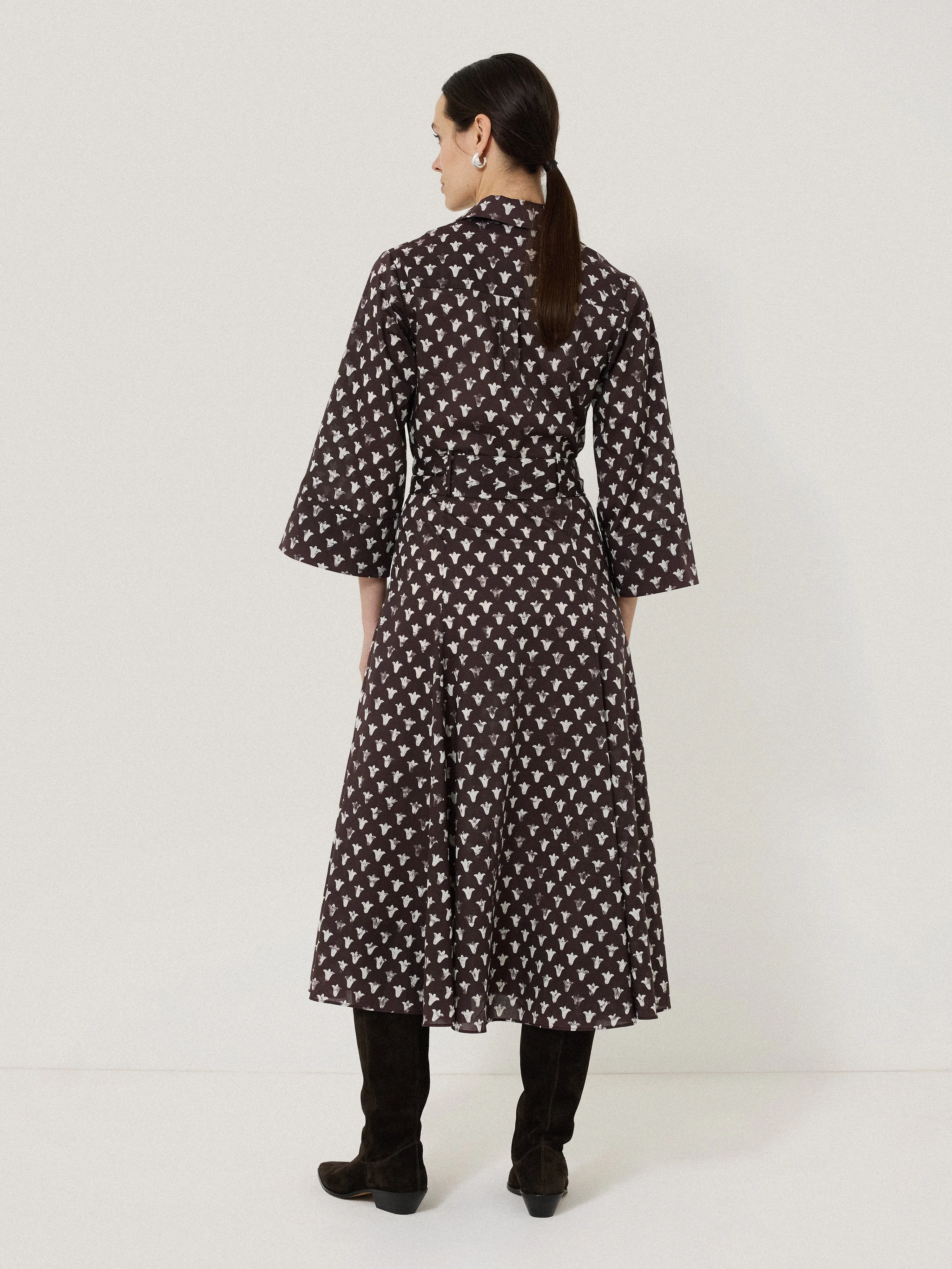 Tulip Voile Midi Dress | Oxblood