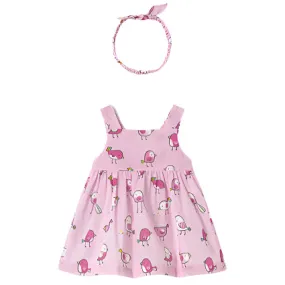 Twirly Bird Pink Sundress