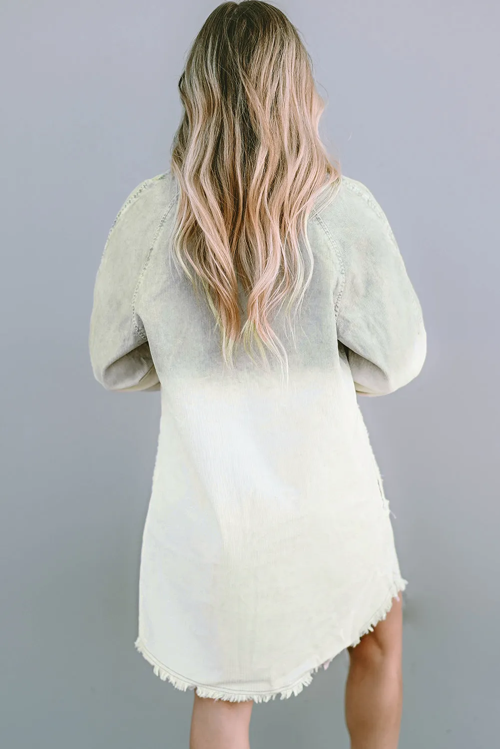 Two-Tone Raw Hem Patchwork Palette Denim Dress