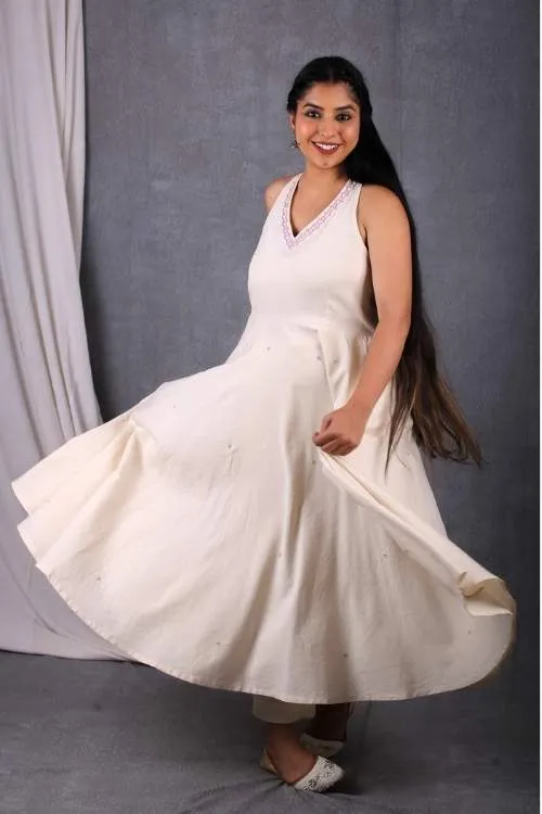 Urmul Desert Crafts-  "Sankhu Dress" Halter Neck Handloom Dress
