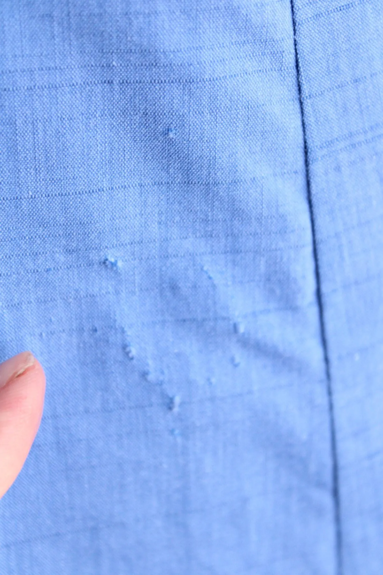 Vintage 1950s Volup Size Sky Blue Cotton Sundress with Belt