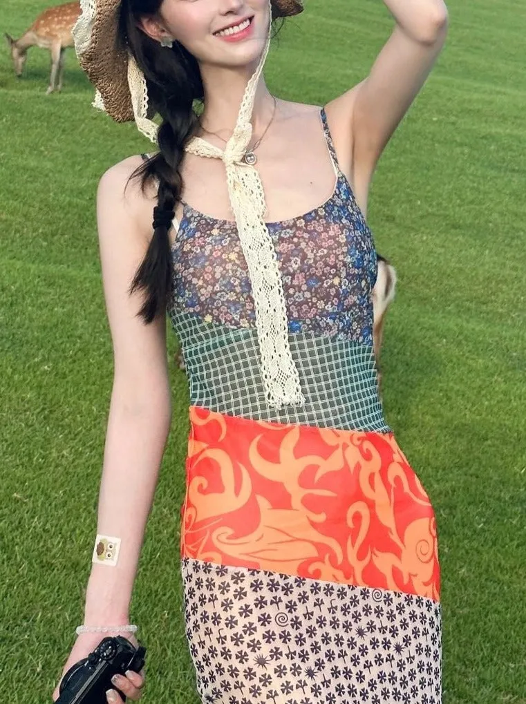 Vvsha Carson Patchwork Maxi Dress