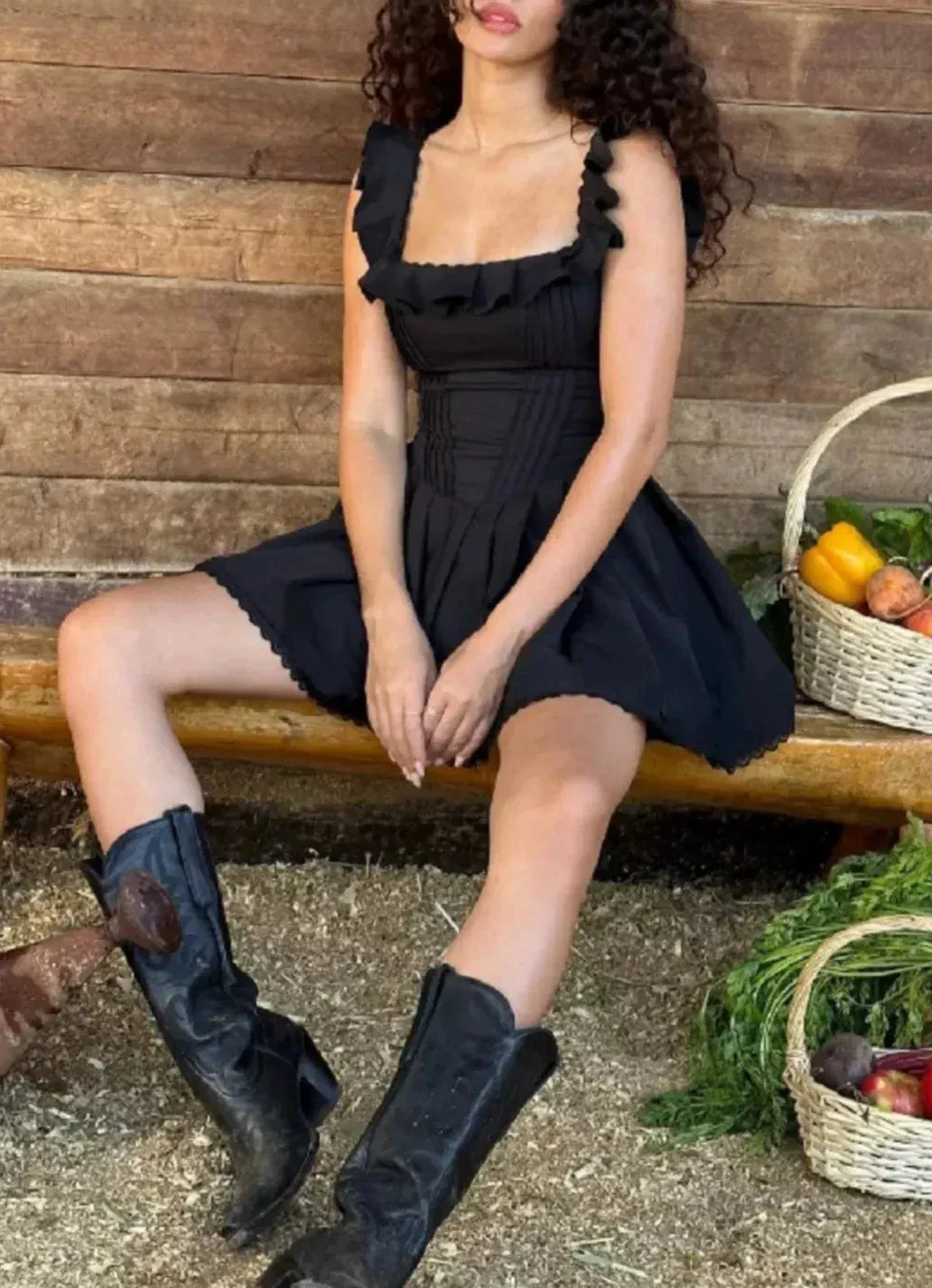Vvsha Darleth Ruffle Detail Mini Dress
