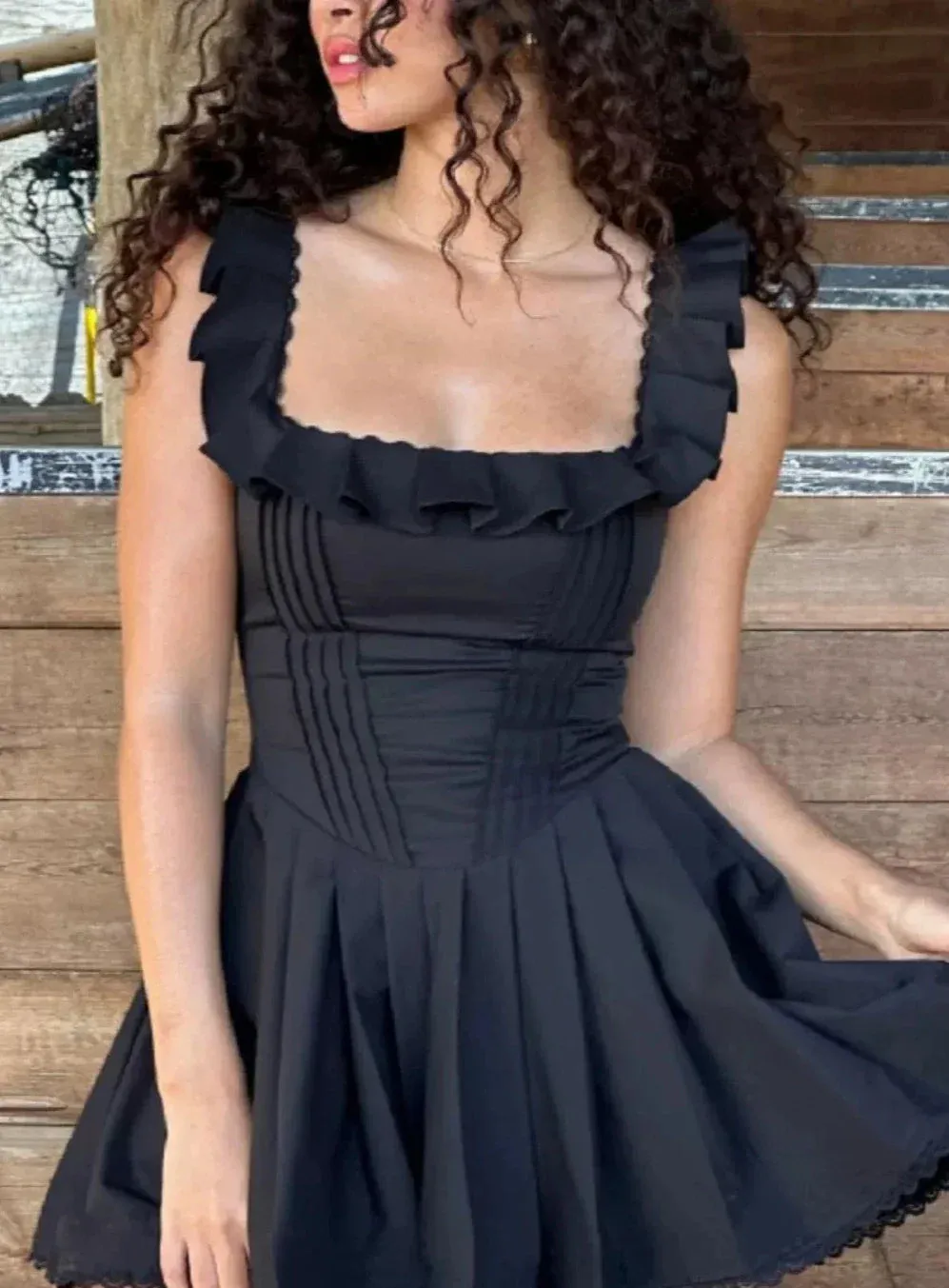 Vvsha Darleth Ruffle Detail Mini Dress