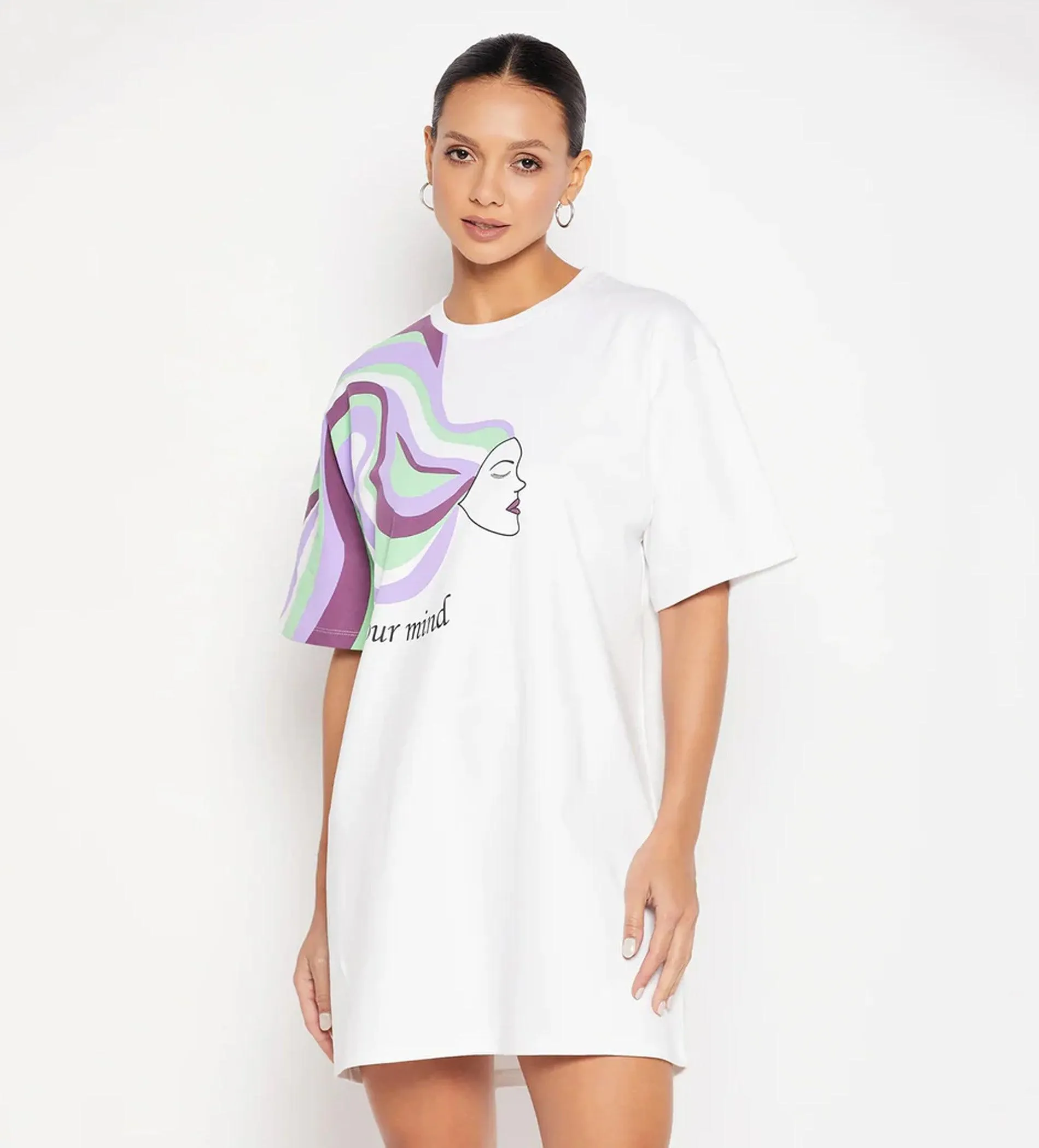 White Go With The Flow Oversized Dress for Women