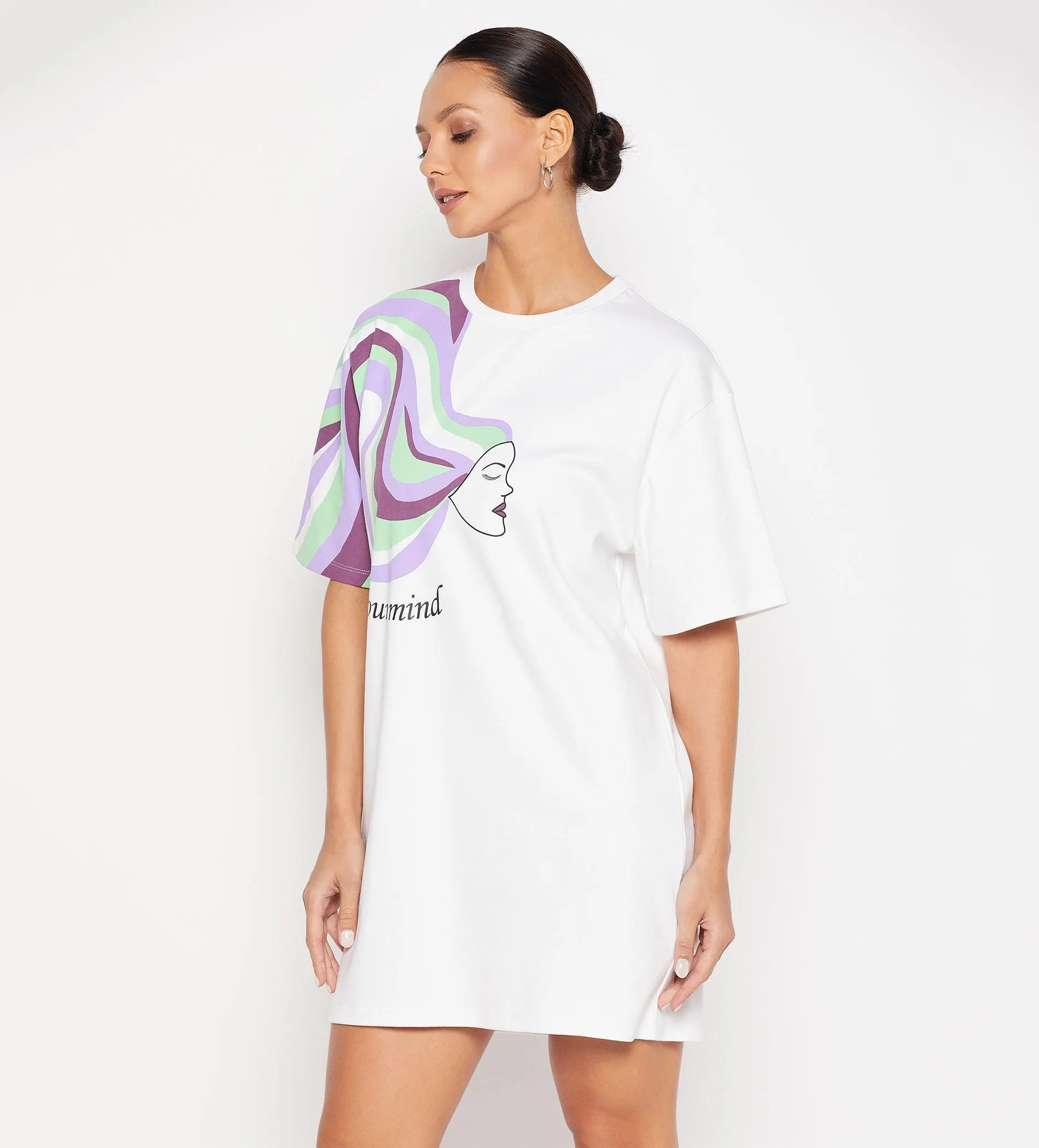 White Go With The Flow Oversized Dress for Women