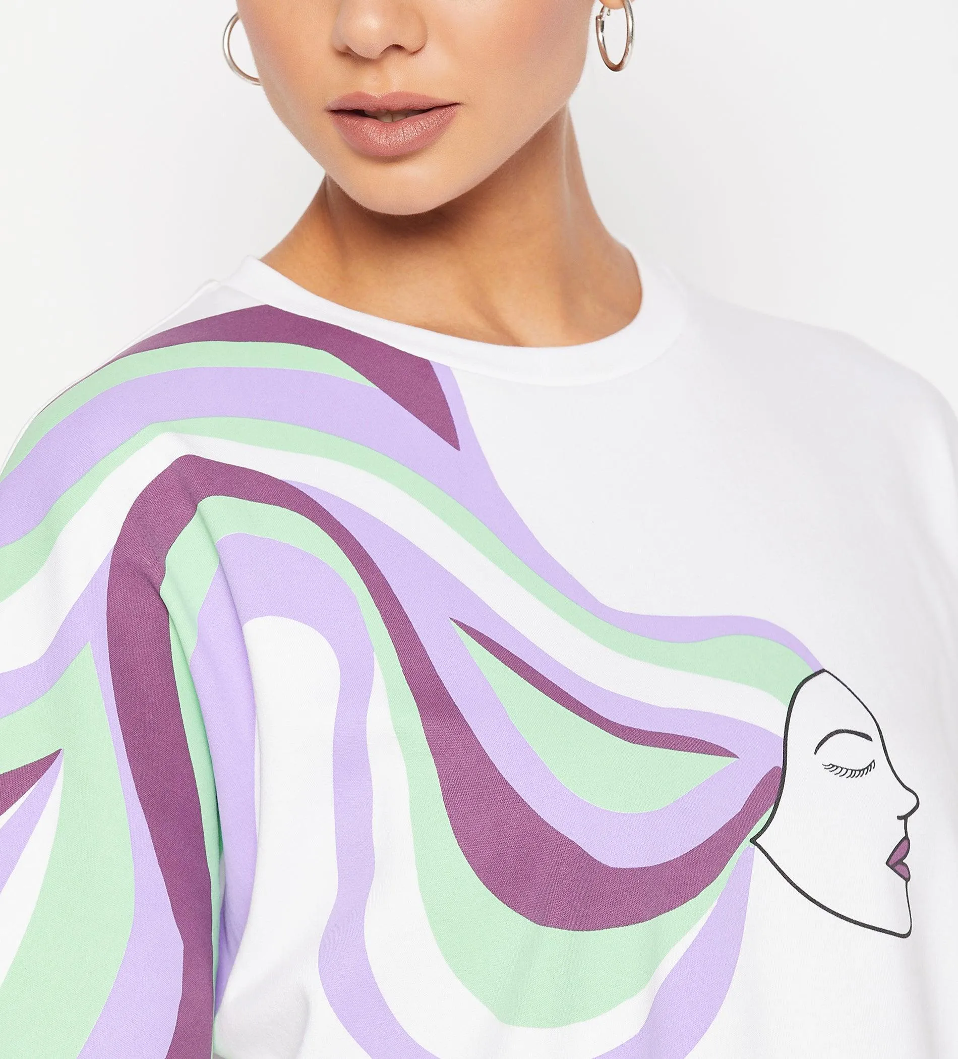 White Go With The Flow Oversized Dress for Women