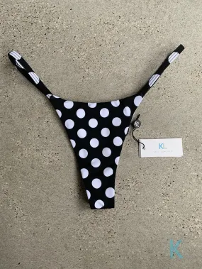 White on Black Polka Dot Bikini Bottom