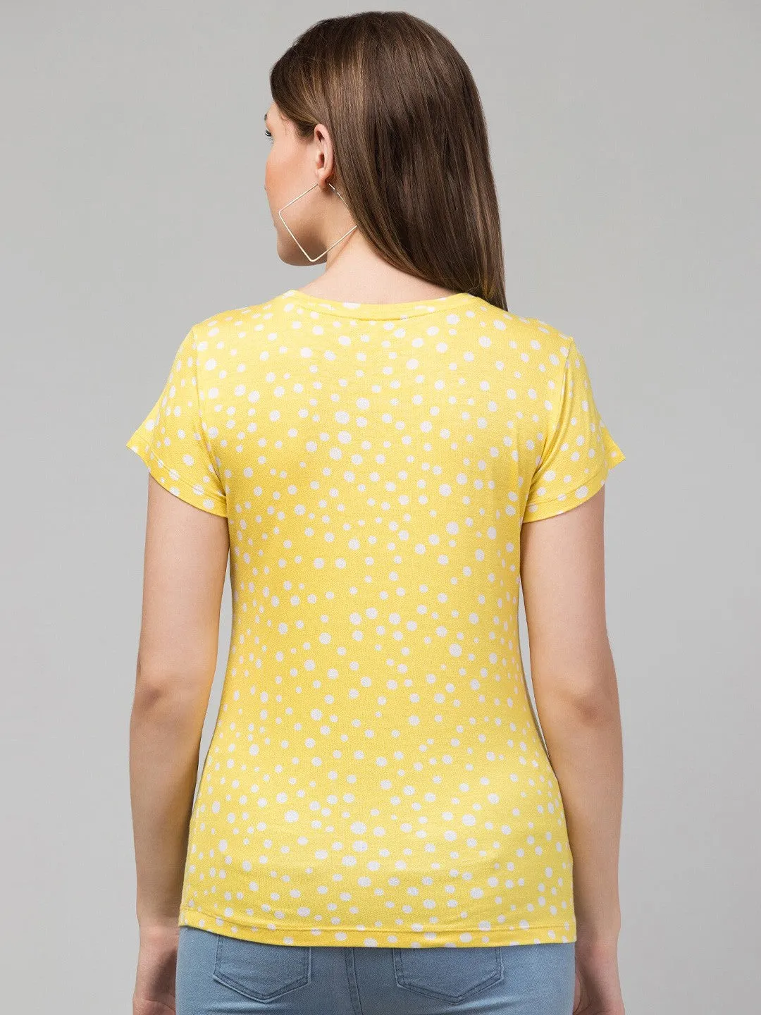 Yellow Printed Relaxed Fit T-shirt