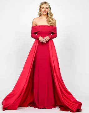ZOLA OFF SHOULDER GOWN WITH DETACHABLE BELT B73D33L